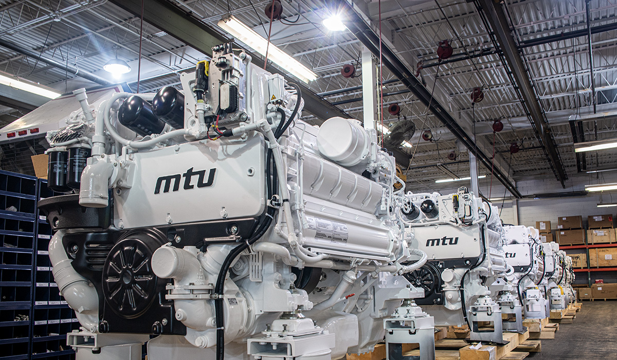 Photo of mtu engine production line in J&T Mt. Laurel facility.